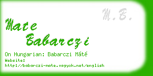 mate babarczi business card